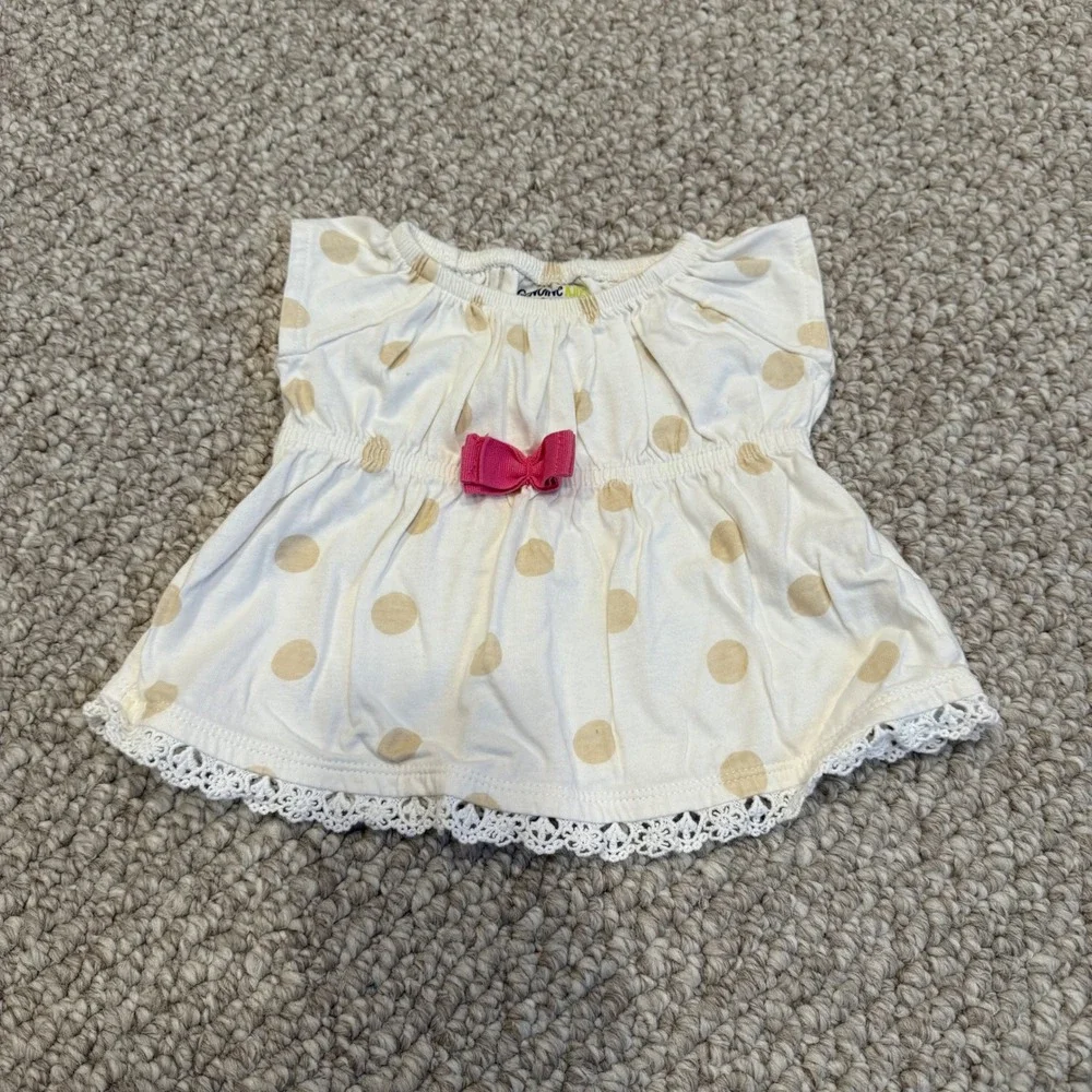 OshKosh Baby Girl Outfit Set Size 0-3M Top &‎ Striped Leggings Cute Infant